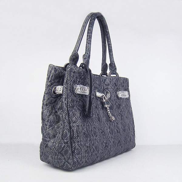 Christian Dior 1885 Snake Grain Leather Handbag-Gray